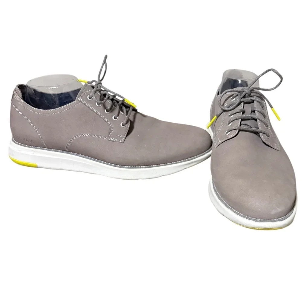 Cole Haan Grand‎ Mens Taupe Suede Oxford Lace Up Dress Casual Shoes Size 10.5M